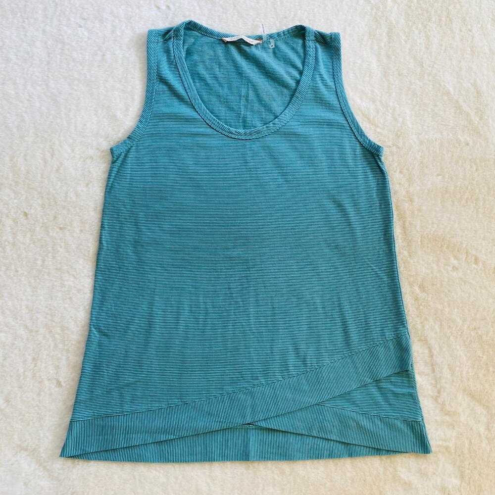 Soft Surroundings Striped Tank size Medium Cotton Blend Blue & Gray